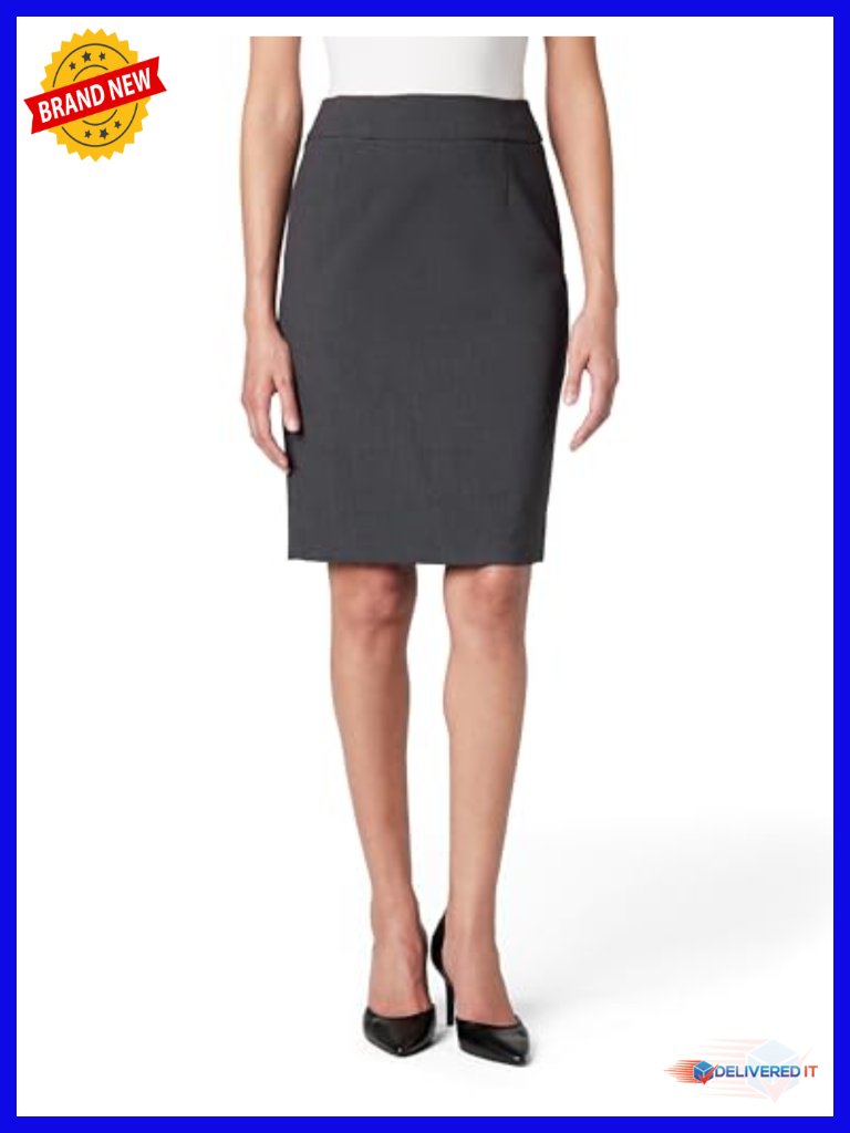 Straight Fit Suit Skirt With Zipper Closure
